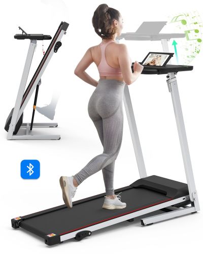 Folding Treadmill with Desk for Home - 265lbs Foldable Treadmill Running Machine, Electric Treadmill Exercise for Small Apartment Home Gym Fitness Jog Folding Treadmill with Desk for Home - 265lbs Foldable Treadmill Running Machine, Electric Treadmill Exercise for Small Apartment Home Gym Fitness Jog