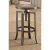 Brushed Nutmeg and Slate Grey Adjustable Bar Stool (Set of 2)