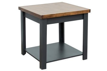 Bridgevine Home Essex 24 inch Side Table, No Assembly Required, Black and Whiskey Finish