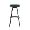 Modern Glam Upholstered Faux Velvet Bar Stool ‚Äì Emerald