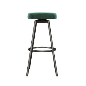 Modern Glam Upholstered Faux Velvet Bar Stool ‚Äì Emerald