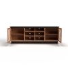 Bridgevine Home Graceland 85 inch TV Stand Console for TVs up to 95 inches, No Assembly Required, Black with Bourbon finish