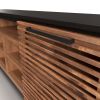 Bridgevine Home Graceland 85 inch TV Stand Console for TVs up to 95 inches, No Assembly Required, Black with Bourbon finish