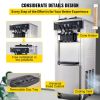 VEVOR Commercial Soft Ice Cream Machine, 2200W Serve Yogurt Maker, 3 Flavors Ice Cream Maker, 5.3 to 7.4 Gallons per Hour Auto Clean LCD Panel for Res