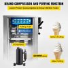 VEVOR Commercial Soft Ice Cream Machine, 2200W Serve Yogurt Maker, 3 Flavors Ice Cream Maker, 5.3 to 7.4 Gallons per Hour Auto Clean LCD Panel for Res