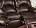 Motion Loveseat 1pc Couch Living Room Furniture Brown Bonded Leather