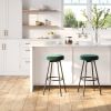 Modern Glam Upholstered Faux Velvet Bar Stool ‚Äì Emerald