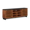 Bridgevine Home Graceland 85 inch TV Stand Console for TVs up to 95 inches, No Assembly Required, Black with Bourbon finish