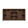 Bridgevine Home Sausalito 64 inch TV Stand Console for TVs up to 70 inches, No Assembly Required, Whiskey Finish