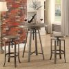 Brushed Nutmeg and Slate Grey Adjustable Bar Stool (Set of 2)