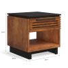 Bridgevine Home Graceland 24" Side Table, Fully Assembled, Black with Bourbon Finish