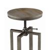 Brushed Nutmeg and Slate Grey Adjustable Bar Stool (Set of 2)