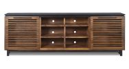 Bridgevine Home Graceland 85 inch TV Stand Console for TVs up to 95 inches, No Assembly Required, Black with Bourbon finish