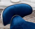 Masaccio Velvet Upholstered Adjustable Swivel Barstool, Set of 2, Blue