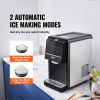 VEVOR Countertop Ice Maker, 62lbs in 24Hrs, Auto Self-Cleaning Portable Ice Maker with Water Filling Pipe, Water Filter and Drainpipe, Automatic Water
